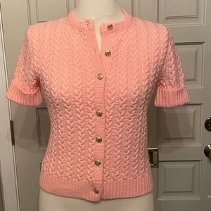 Vintage Bradley 1950's rockabilly pink sweater cardigan, size large L
